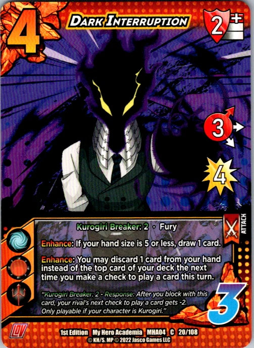 Dark Interruption Unlimited Edition Normal Common UniVersus: My Hero Academia: Lov