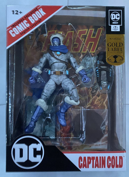 McFarlane Toys DC Captain Cold Silver Suit Variant GOLD LABEL w/ #1 FLASH Comics